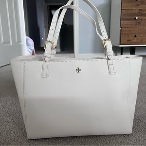 Tory Burch Emerson Small Buckle Tote Ivory